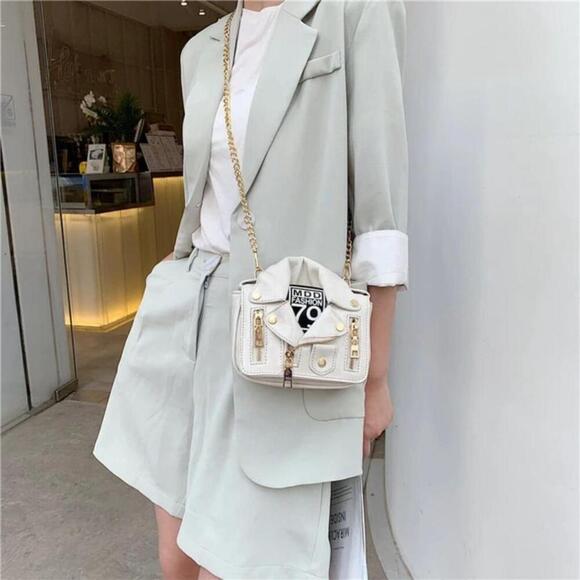 Mini Sized Jacket Shaped Handbag In White - Picture 4 of 8